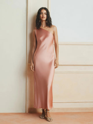 Abito monospalla in raso