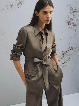 Giacca in twill con cintura