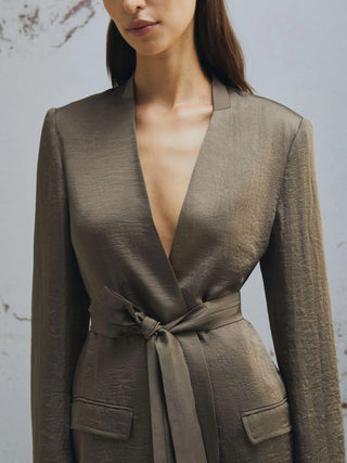 Giacca in twill con cintura