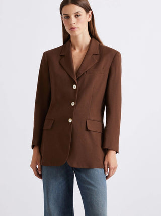 Blazer monopetto in misto lino