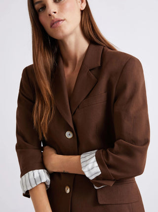 Blazer monopetto in misto lino