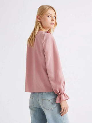 Blusa in seta con rouche