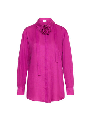 Camicia in puro lino con sciarpina
