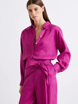 Camicia in puro lino con sciarpina