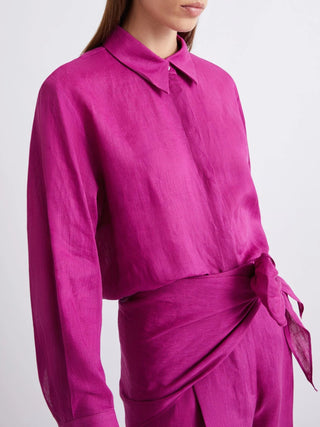 Camicia in puro lino con sciarpina