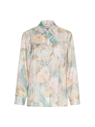 Camicia in seta habotai stampata