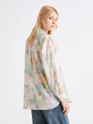 Camicia in seta habotai stampata