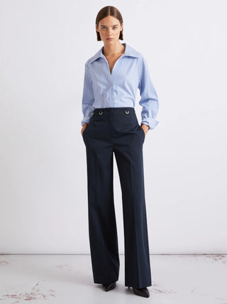 Pantaloni dritti in gabardina
