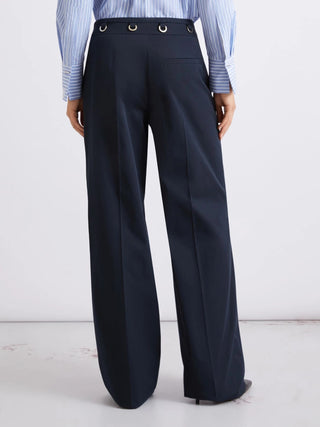 Pantaloni dritti in gabardina