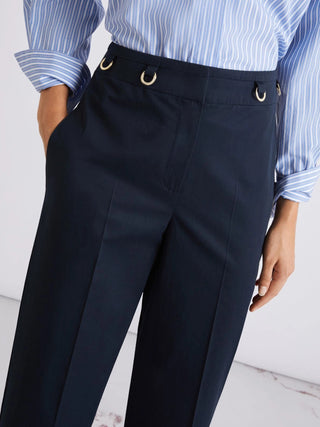 Pantaloni dritti in gabardina