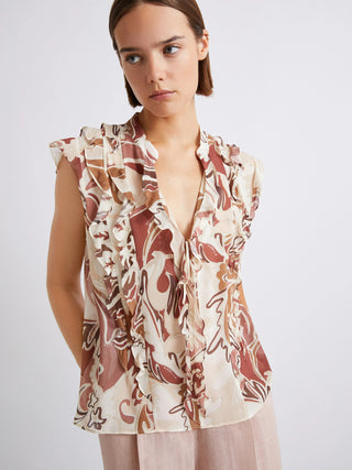 Top in georgette stampato
