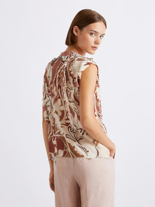 Top in georgette stampato
