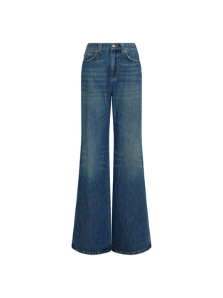 Jeans wide leg a vita alta