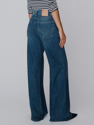 Jeans wide leg a vita alta