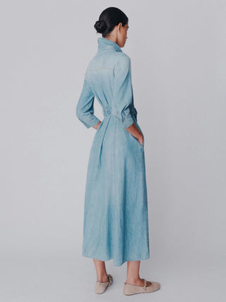 Chemisier lungo in denim fluido