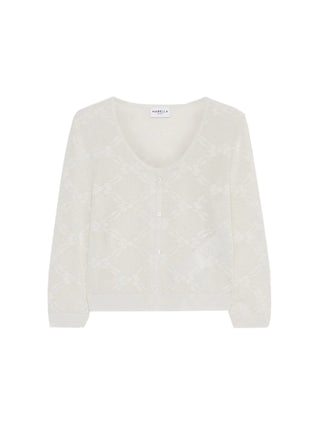 Cardigan in maglia pizzo ultra light
