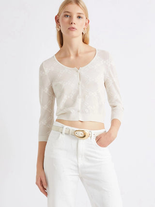 Cardigan in maglia pizzo ultra light