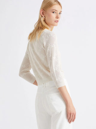 Cardigan in maglia pizzo ultra light