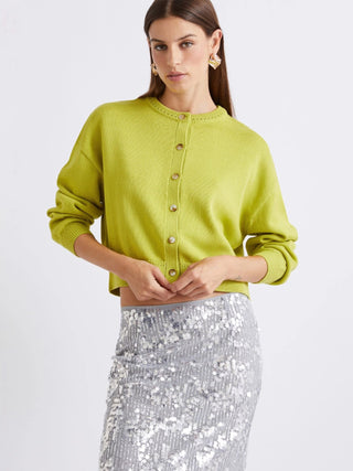 Cardigan in cotone girocollo