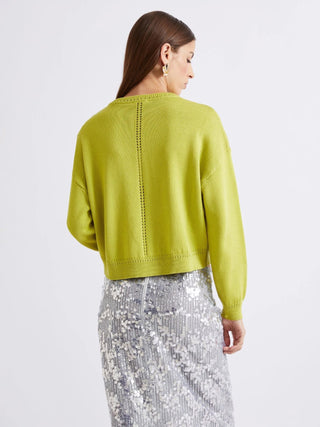 Cardigan in cotone girocollo
