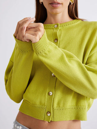 Cardigan in cotone girocollo