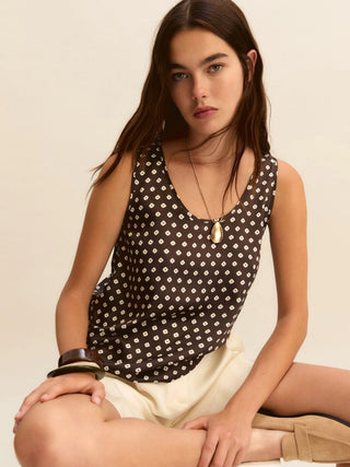 Canotta in twill stampato