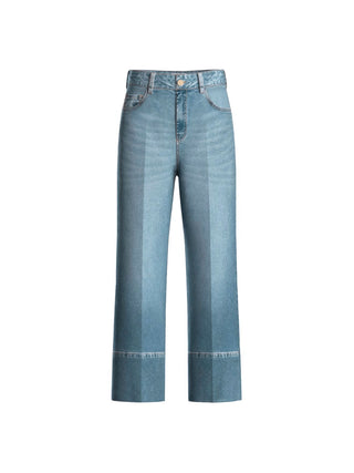Denim cropped ampio