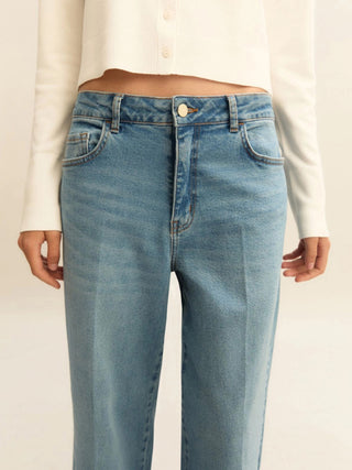 Denim cropped ampio