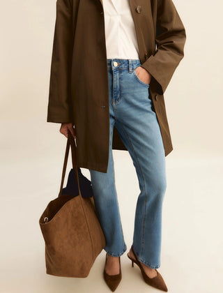 Denim slim flare
