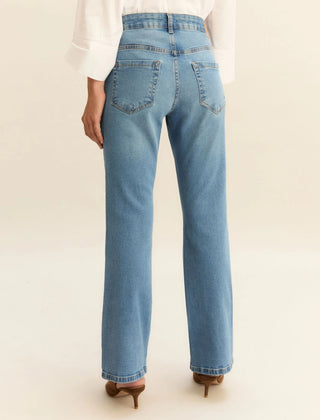 Denim slim flare