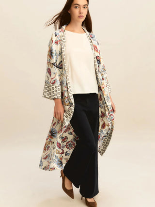 Kimono in twill stampato