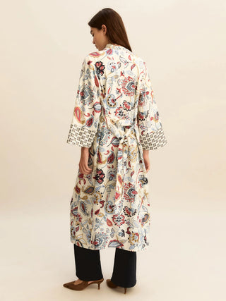 Kimono in twill stampato
