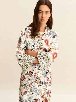 Kimono in twill stampato