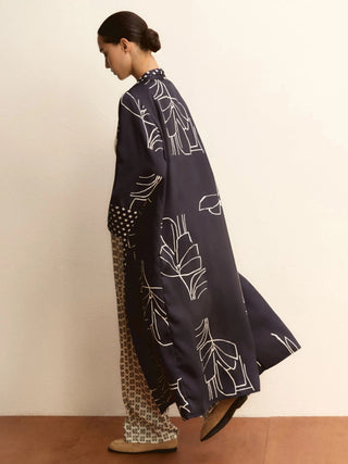 Kimono in twill stampato