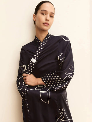 Kimono in twill stampato