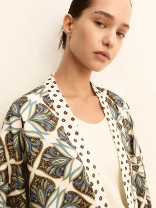 Kimono corto in twill stampato