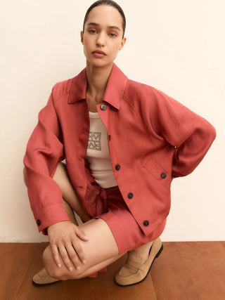 Giacchina in twill di misto lino