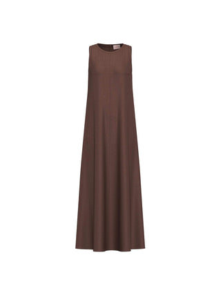 Abito smanicato in tessuto fluido