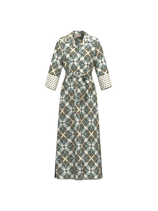 Chemisier a manica tre quarti in twill