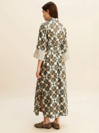 Chemisier a manica tre quarti in twill