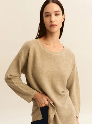 Maglia con lurex e micro paillette