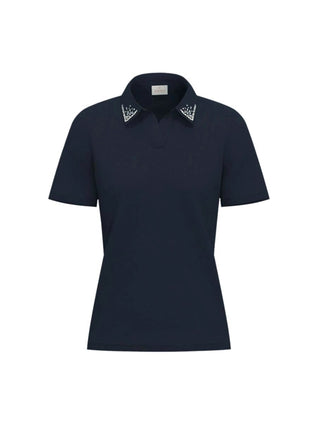 Polo con perle e cristalli
