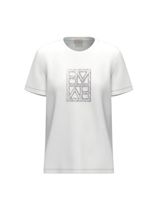 T-shirt con logo e paillette