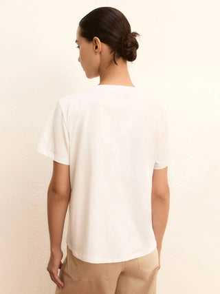 T-shirt con logo e paillette