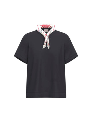 T-shirt in jersey con foulard