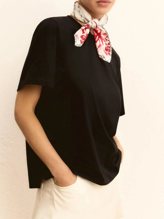 T-shirt in jersey con foulard