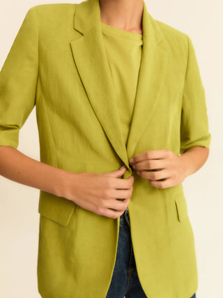 Blazer a manica corta in lino