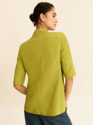 Blazer a manica corta in lino