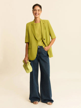 Blazer a manica corta in lino