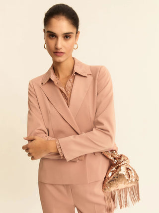 Blazer doppiopetto in faille stretch